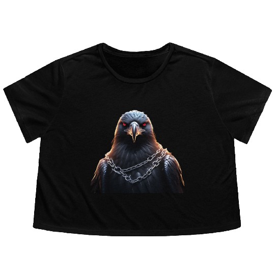 Eagle Caged Thunder: A Heavy Metal Eddie Flowy Cropped Tees