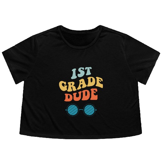 Kindergarten Teacher Funny Student 1st Graduation Flowy Cropped Tees