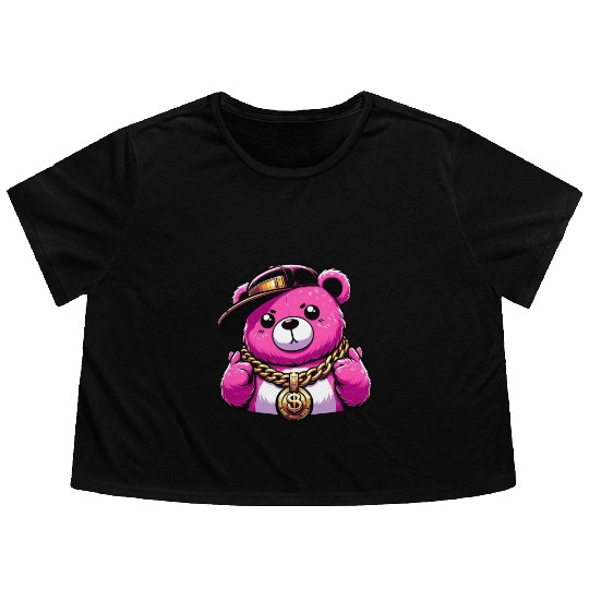 Hip-Hop Honeys: Bling Bear Edition Flowy Cropped Tees