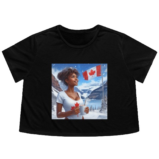 Canadian Winter Snow in Banff Canada Flowy Cropped Tees