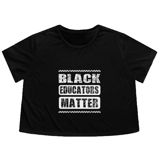Black Educators Matter African History Teacher Men Flowy Cropped Tees