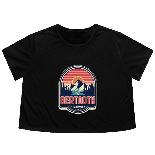 Beartooth Highway US 212 Flowy Cropped Tees