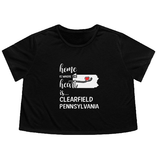 Clearfield County Pennsylvania Is Where My Heart Flowy Cropped Tees