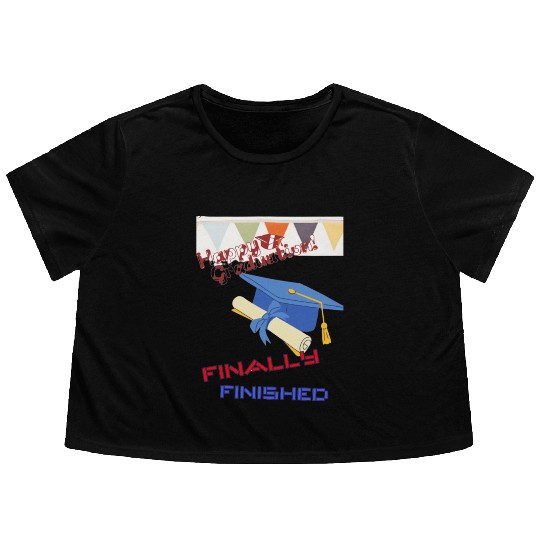 Graduation Finished Flowy Cropped Tees