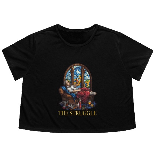 Sip & Sit Comedy: The Struggle Chronicles Flowy Cropped Tees