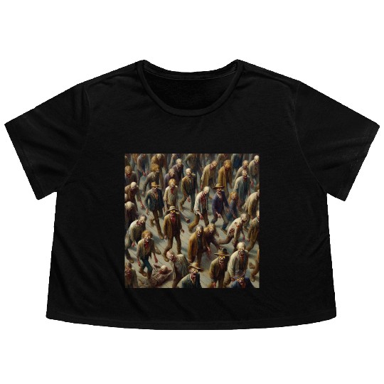 Undead Zombie Horde 2 Flowy Cropped Tees