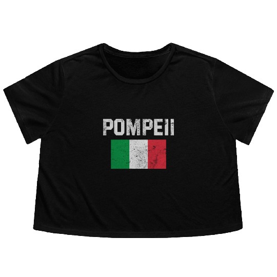Pompeii Flag Italy Geology Flowy Cropped Tees