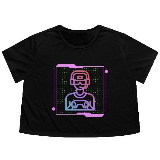 Sleeping By Day Gaming By Night Flowy Cropped Tees