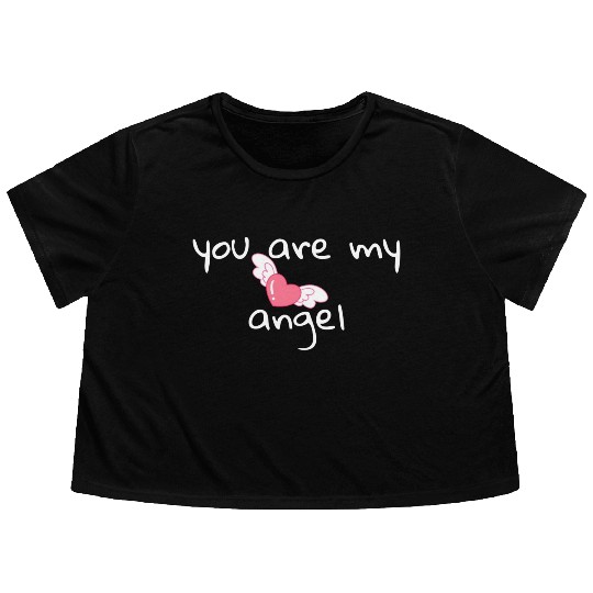 You are my angel . Flowy Cropped Tees