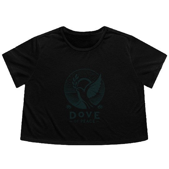 Serene Sunrise: Dove of Peace Flowy Cropped Tees
