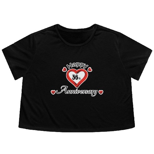 anniversary 36th Flowy Cropped Tees