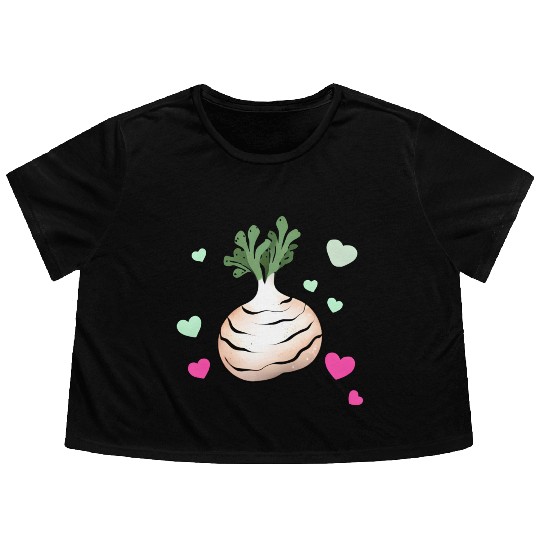Turnip Love Valentine's Day Hearts Flowy Cropped Tees