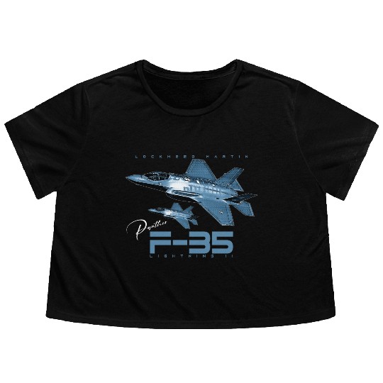 Lockheed Martin F-35 Lightning II Flowy Cropped Tees