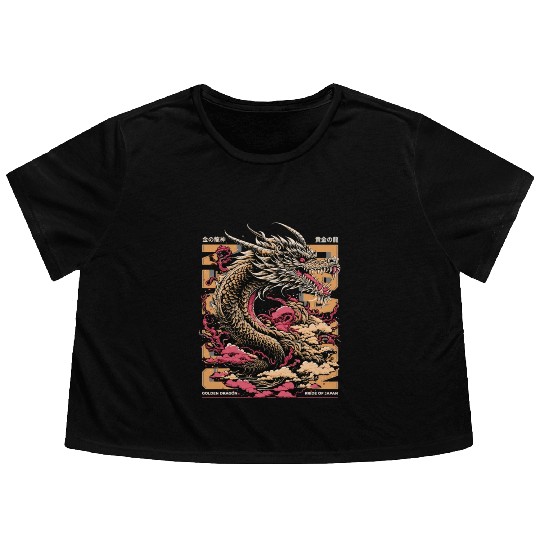 Golden Dragon: Pride of Japan Flowy Cropped Tees