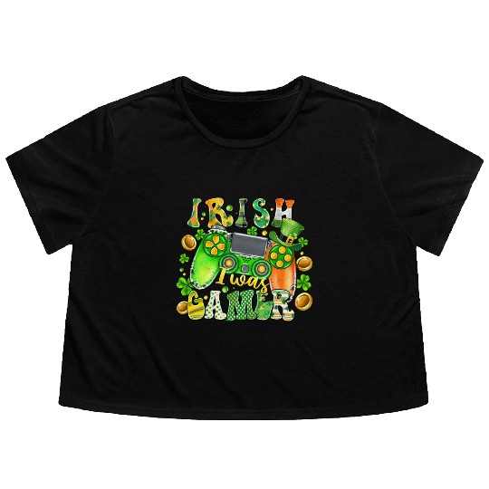 Irish I Was Gamer Flowy Cropped Tees