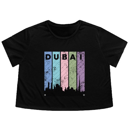 Dubai Love City Flowy Cropped Tees