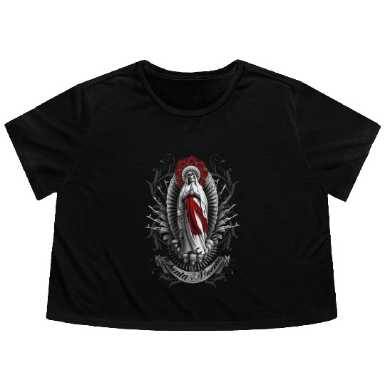 Santa Muerte, Devoción, Altar, Rituales, Oración, Flowy Cropped Tees
