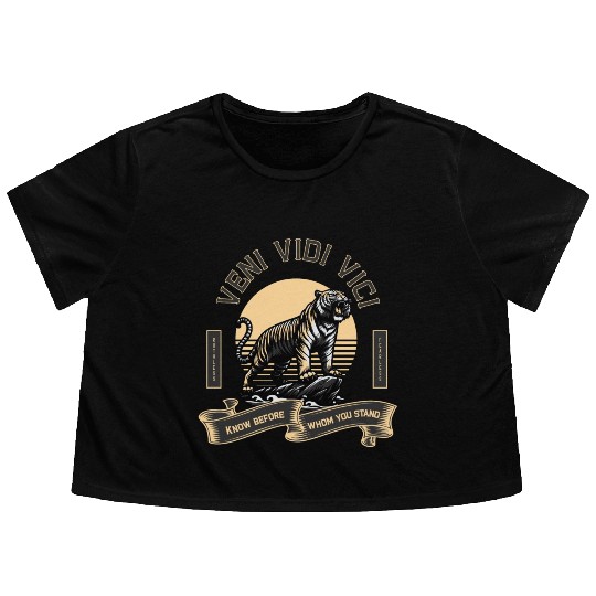 Veni Vidi Vici Wild Tiger Flowy Cropped Tees