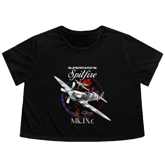 Supermarine Spitfire MK.IXc WW2 Fighter Plane Flowy Cropped Tees