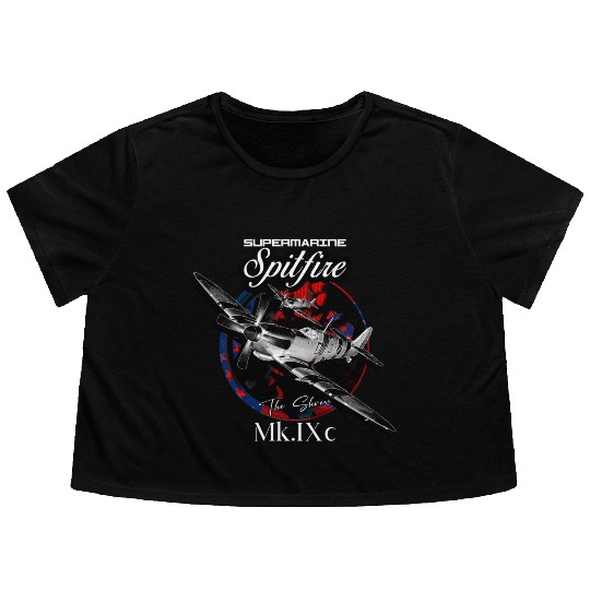 Supermarine Spitfire MK.IXc WW2 Fighter Plane Flowy Cropped Tees