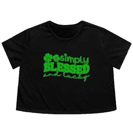 Simply Blessed And Lucky Flowy Cropped Tees