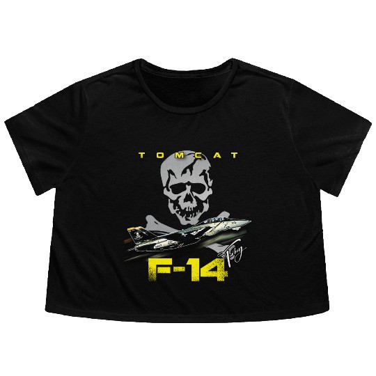 F-14 Tomcat Fighterjet Flowy Cropped Tees