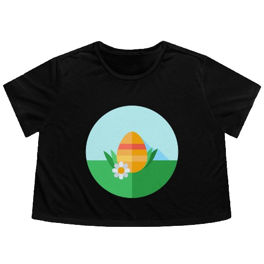 Easter Egg Flowy Cropped Tees