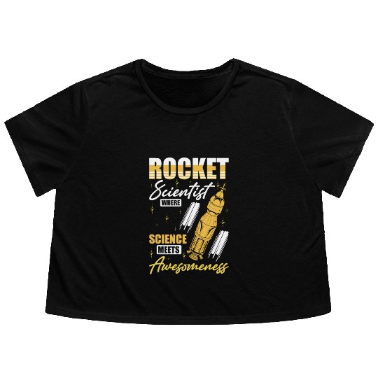 Space Engineer Rocket Scientist Awesomeness Flowy Cropped Tees