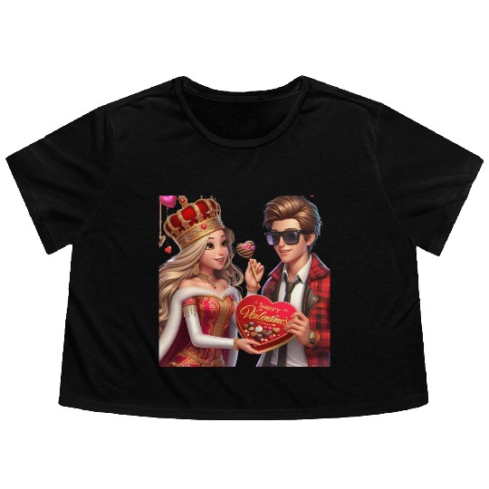 Valentines collection 2024 Princess Flowy Cropped Tees
