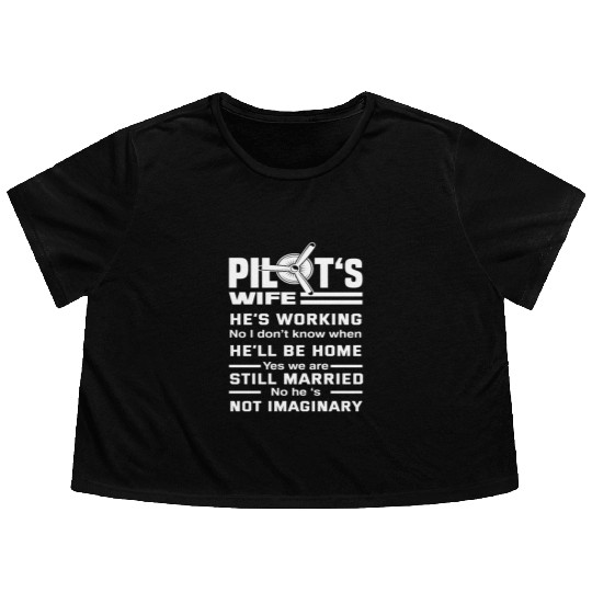 Pilot Wife Wife Pilots Flowy Cropped Tees