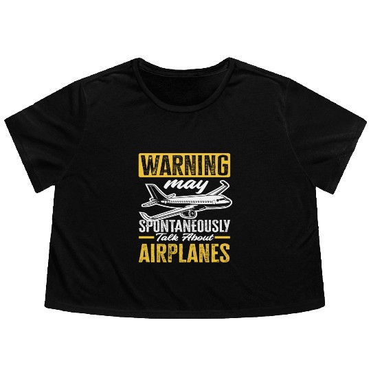 Pilots Airplane Lovers Flowy Cropped Tees