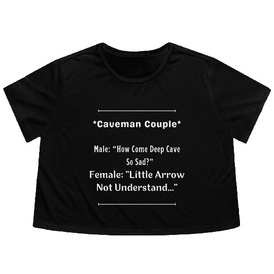 Caveman Couple Flowy Cropped Tees
