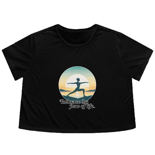 Sunrise Yoga Pose Flowy Cropped Tees