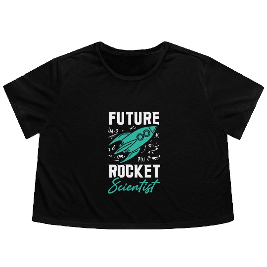 Rocket Scientist Future Mathematician Racket Flowy Cropped Tees
