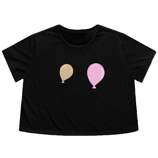 Happy birthday party balloons Flowy Cropped Tees