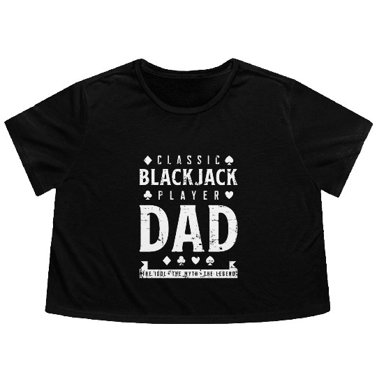 Classic Blackjack Player Dad The Idol Playing Card Flowy Cropped Tees
