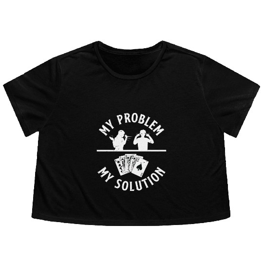 Classic Blackjack My Problem My Pictogram Dad Mom Flowy Cropped Tees