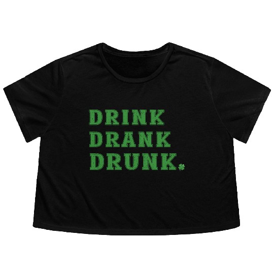 Funny St. Patty's Day Drinking Flowy Cropped Tees