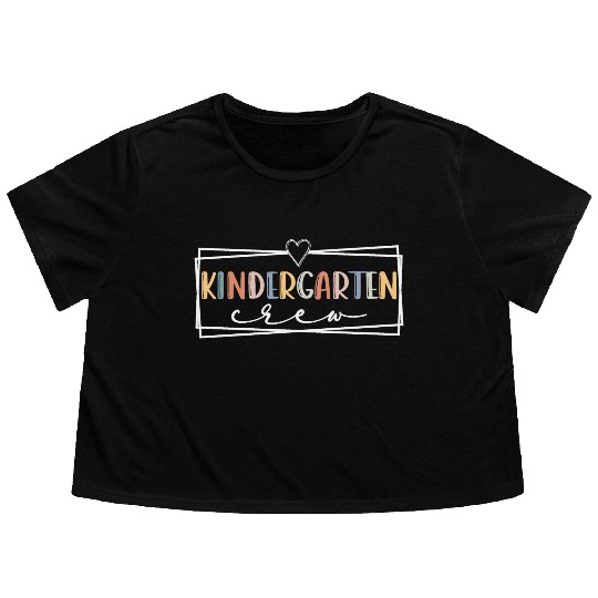 Kindergarten crew Kinder Teacher Team Kinder squad Flowy Cropped Tees