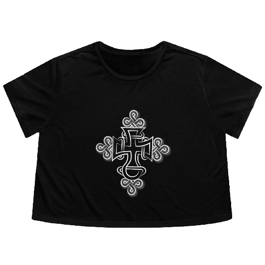 Ethiopian orthodox Tees on Unisex Baseball Flowy Cropped Tees