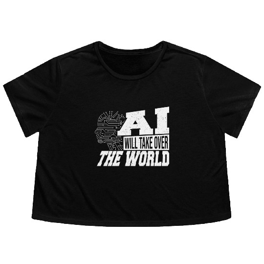 Computer Programmers AI Robot AI Prompt Engineer Flowy Cropped Tees