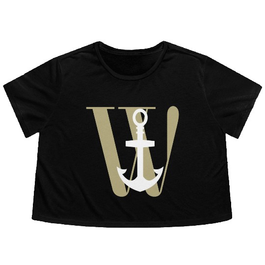 Wanchor W Anchor Essential,Hunter, pirate, ship Flowy Cropped Tees