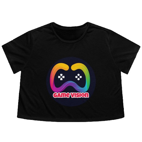 Game Vision Official YouTube Channel Logo Flowy Cropped Tees