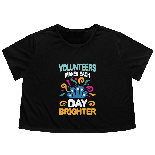 VolunMotivers Makes Each Day Brighter Flowy Cropped Tees