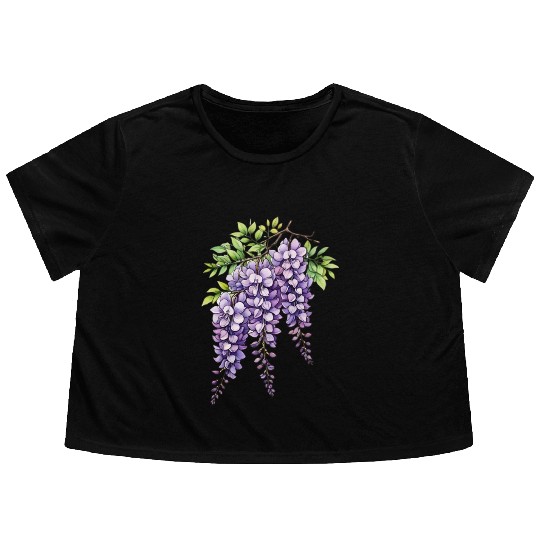 Lilac Flowy Cropped Tees