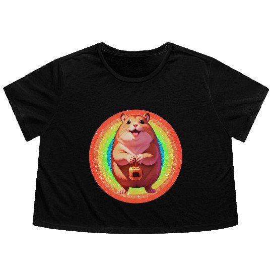 Capybara: Nature's Gentlle Giiant Flowy Cropped Tees