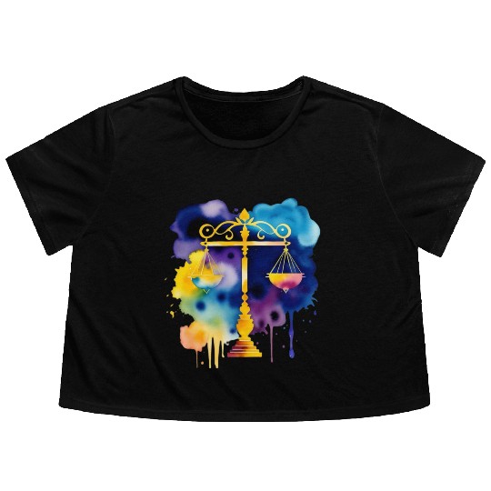 Color splash zodiac: Libra Flowy Cropped Tees