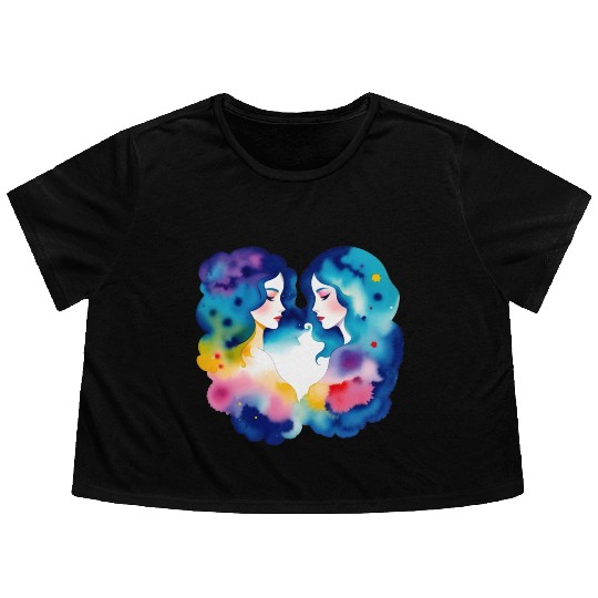 Color splash zodiac: Gemini Flowy Cropped Tees
