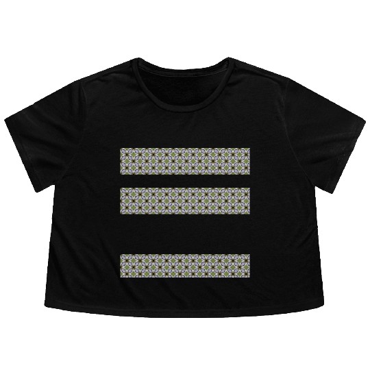 irregular stripes of green and lavender Flowy Cropped Tees