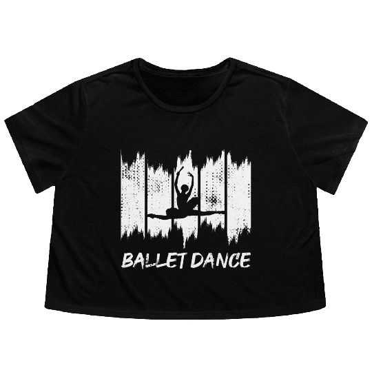 Funny Ballet Dancer Flowy Cropped Tees